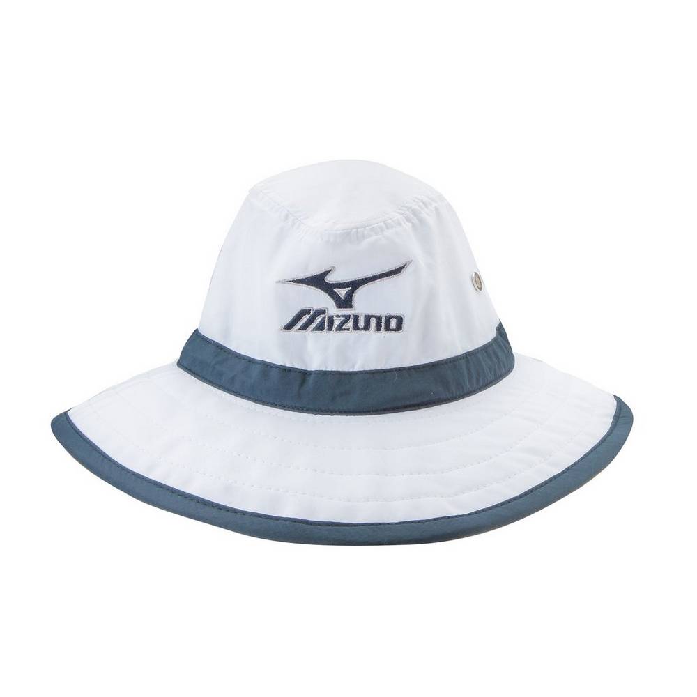 Gorro Mizuno Golf Large Brim Sun Para Hombre Blancos/Azul Marino 5948067-EW